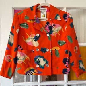 90s Silk Double breasted blazer